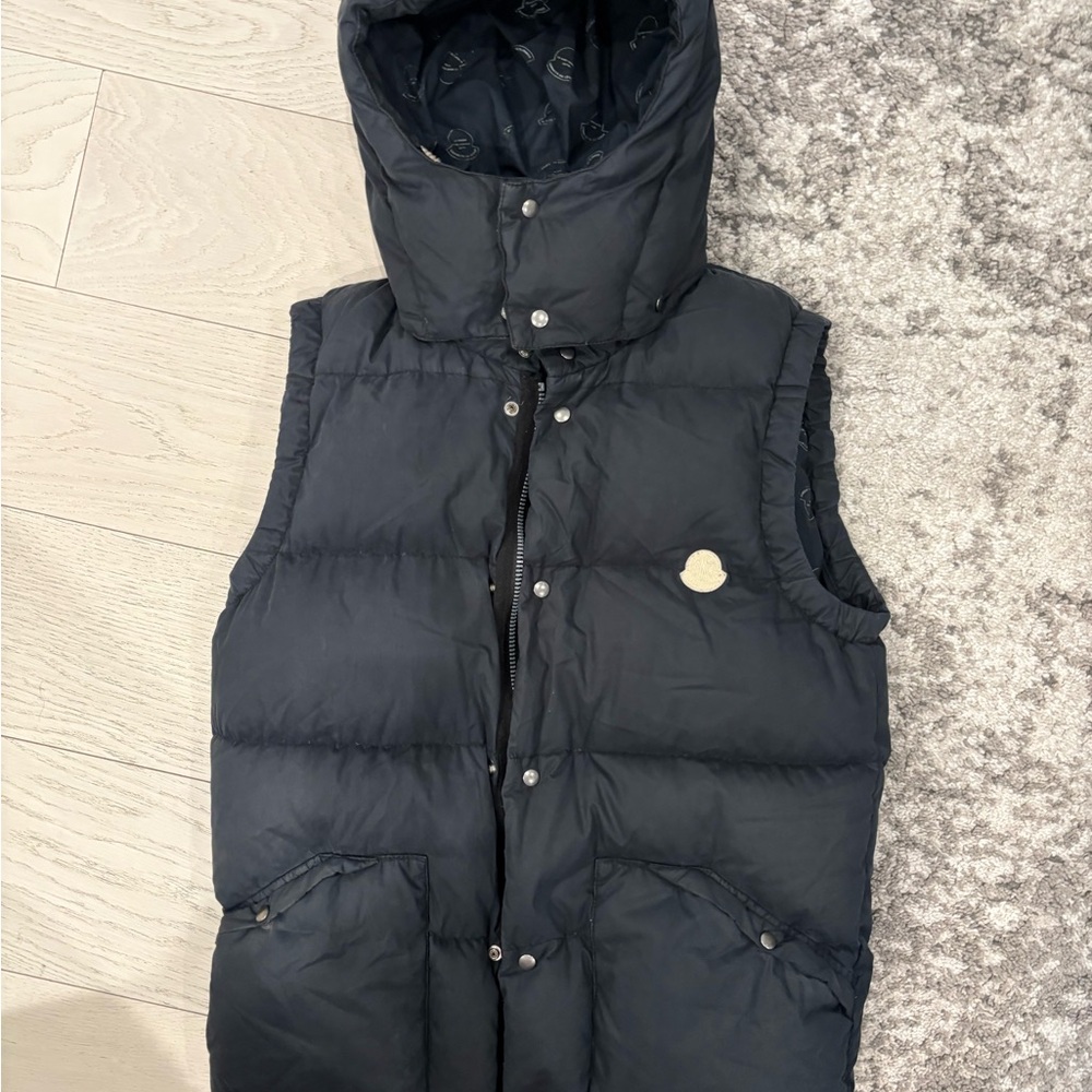 Moncler x Visvim rare Black Puffer Vest with detachable hood